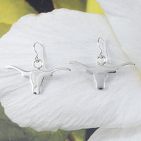 Boucles d'oreilles longues à cornes texanes de très grande taille, boucles d'oreilles pendantes en argent sterling, cadeau d'anniversaire pour femme, maman, mère, bijoux texans, E9320