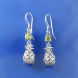 Magnifique boucle d'oreille ananas 3D en véritable péridot hawaïen, boucle d'oreille pendante en argent sterling, cadeau d'anniversaire pour femme, maman, mère, E8911