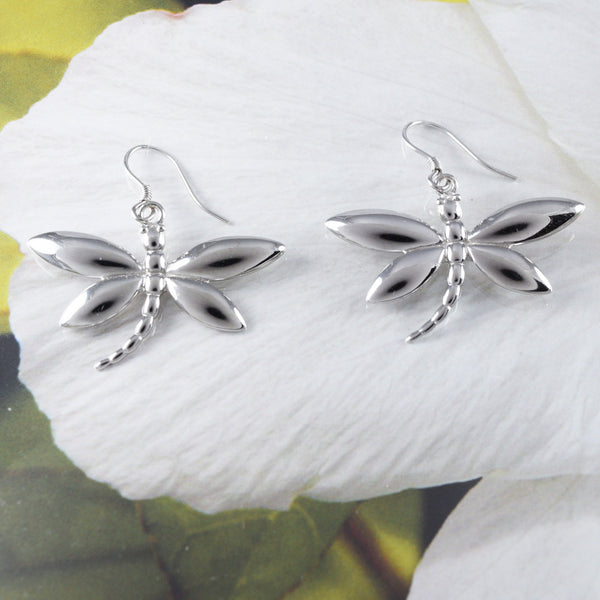 Gorgeous Hawaiian X-Large Dragonfly Earring, Sterling Silver Dragonfly Dangle Earring, E6116 Birthday Wife Mom Mother Gift, Island Jewelry