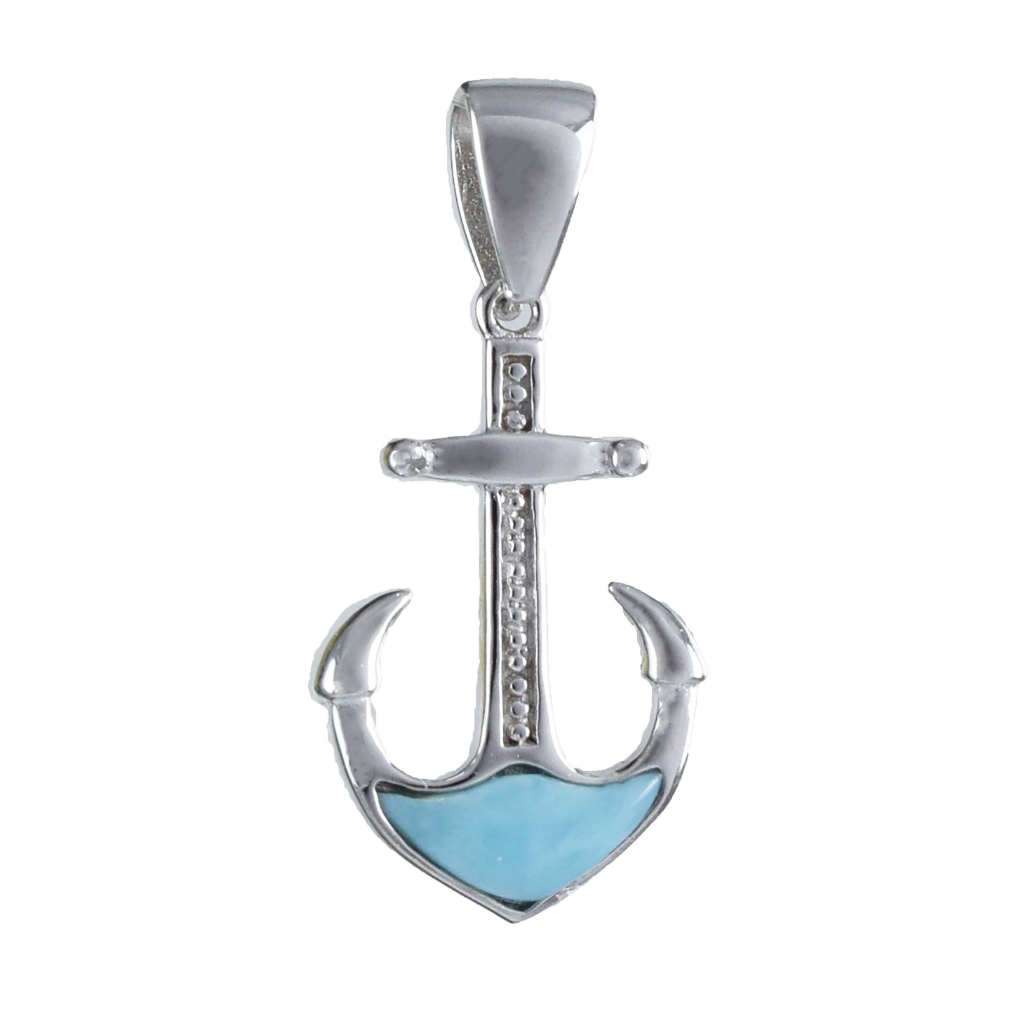 Collier unique en forme d'ancre en forme de croix en larimar véritable hawaïen, pendentif en argent sterling avec ancre en larimar, cadeau d'anniversaire pour mère, épouse, maman, N8796