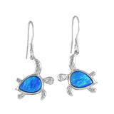 Magnifique boucle d'oreille et collier en forme de tortue de mer en opale bleue hawaïenne, pendentif en argent sterling en forme de tortue en opale bleue, cadeau d'anniversaire pour maman N8373S