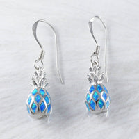 Boucles d'oreilles et collier uniques et magnifiques en opale bleue 3D hawaïenne, pendentif en argent sterling en opale bleue, cadeau d'anniversaire pour maman N8386S