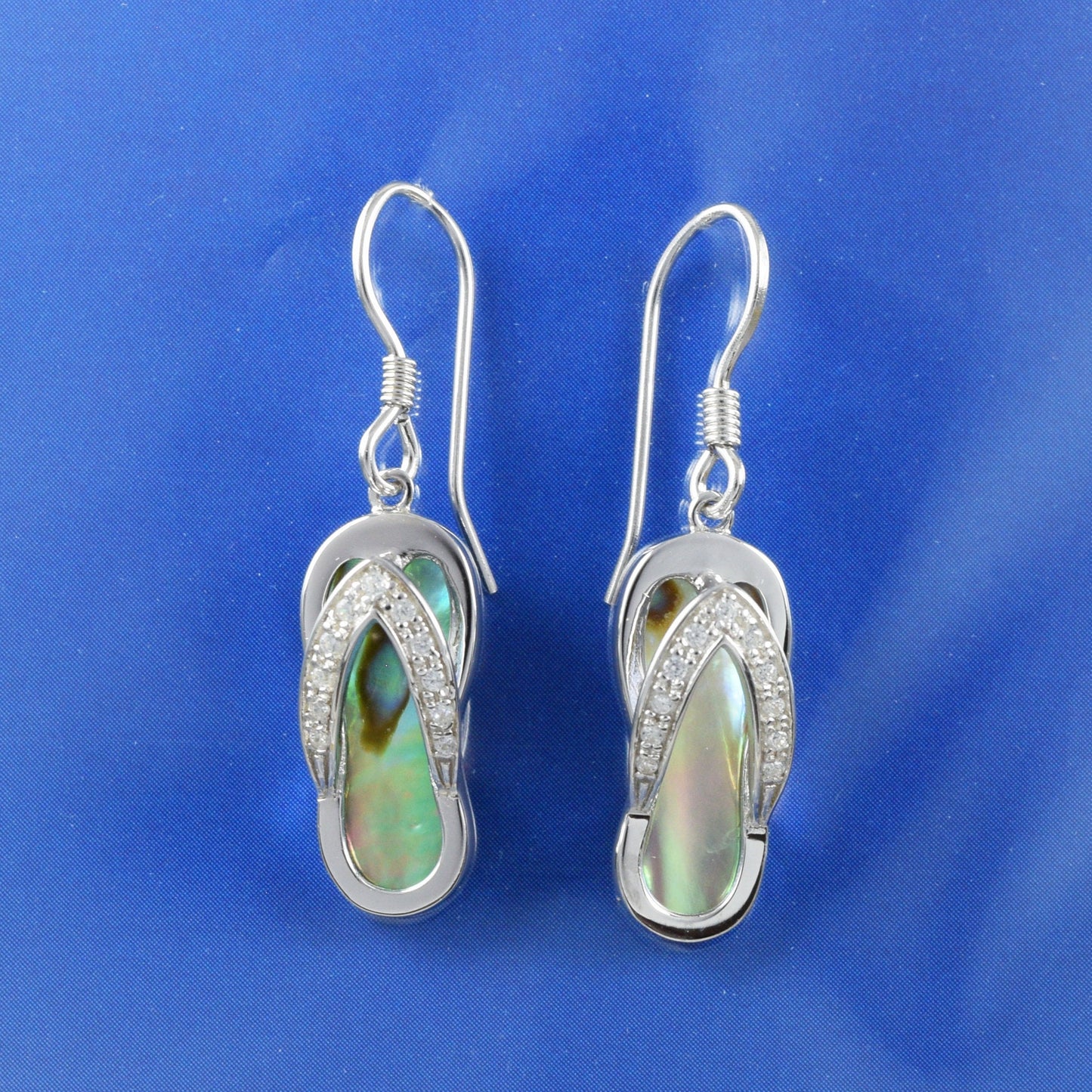 Boucles d'oreilles et collier uniques en coquillage de paua véritable de grande taille, pendentif sandale en argent sterling avec nacre d'ormeau, cadeau d'anniversaire pour maman N8847S