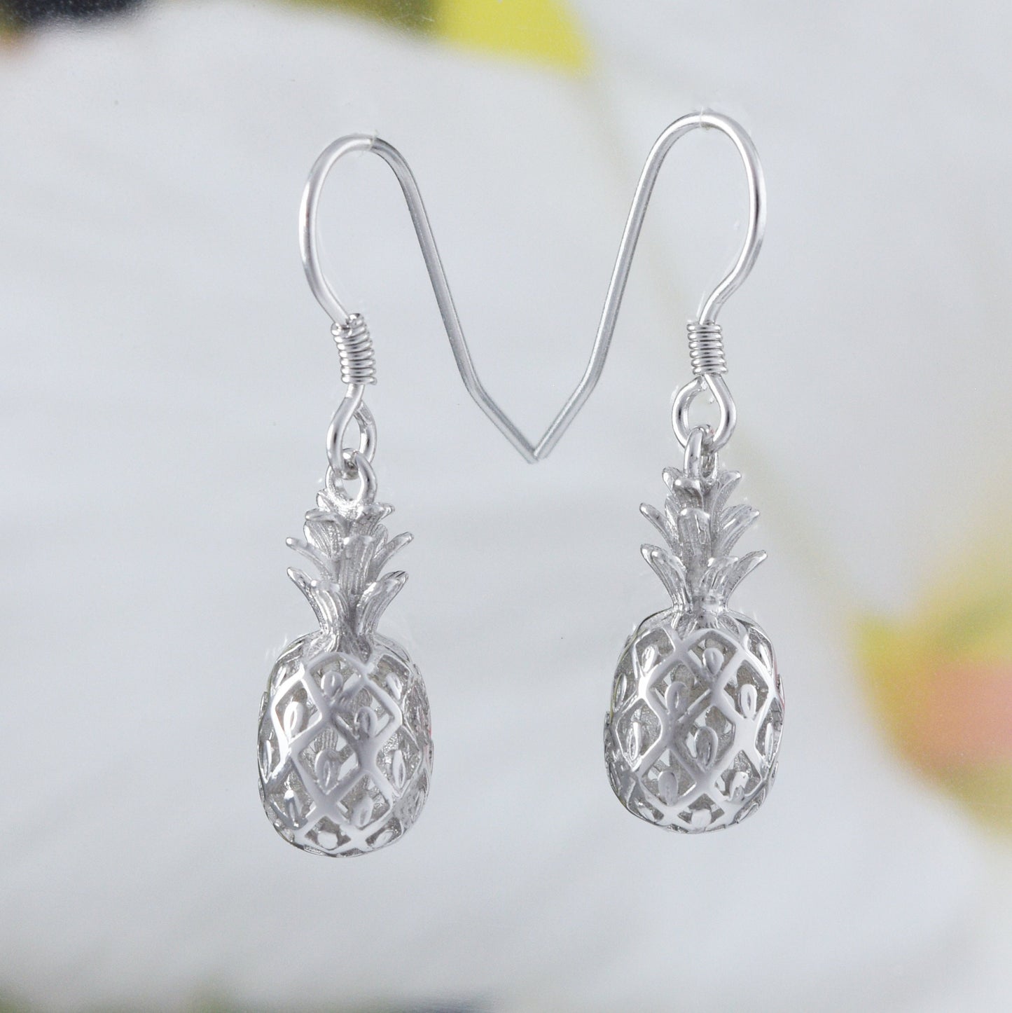 Magnifiques boucles d'oreilles et collier en véritable péridot hawaïen 3D ananas, pendentif en argent sterling péridot ananas, cadeau d'anniversaire pour maman N8885S1