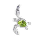 Boucles d'oreilles et collier uniques en véritable péridot hawaïen, pendentif tortue de mer en argent sterling, cadeau d'anniversaire pour maman N8880S