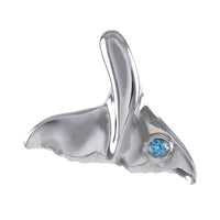 Magnifique boucle d'oreille et collier en queue de baleine en topaze bleue véritable hawaïenne, pendentif en argent sterling en forme de queue de baleine, cadeau d'anniversaire pour maman N8886SH