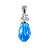 Unique Beautiful Hawaiian 3D Blue Opal Pineapple Earring and Necklace, Sterling Silver Blue Opal Pineapple Pendant, N9311S Birthday Mom Gift