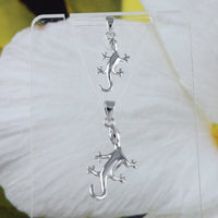 Collier assorti mère-fille gecko hawaïen, pendentif gecko en argent sterling, N7004 maman-fille, grande petite sœur, cadeau d'anniversaire pour maman