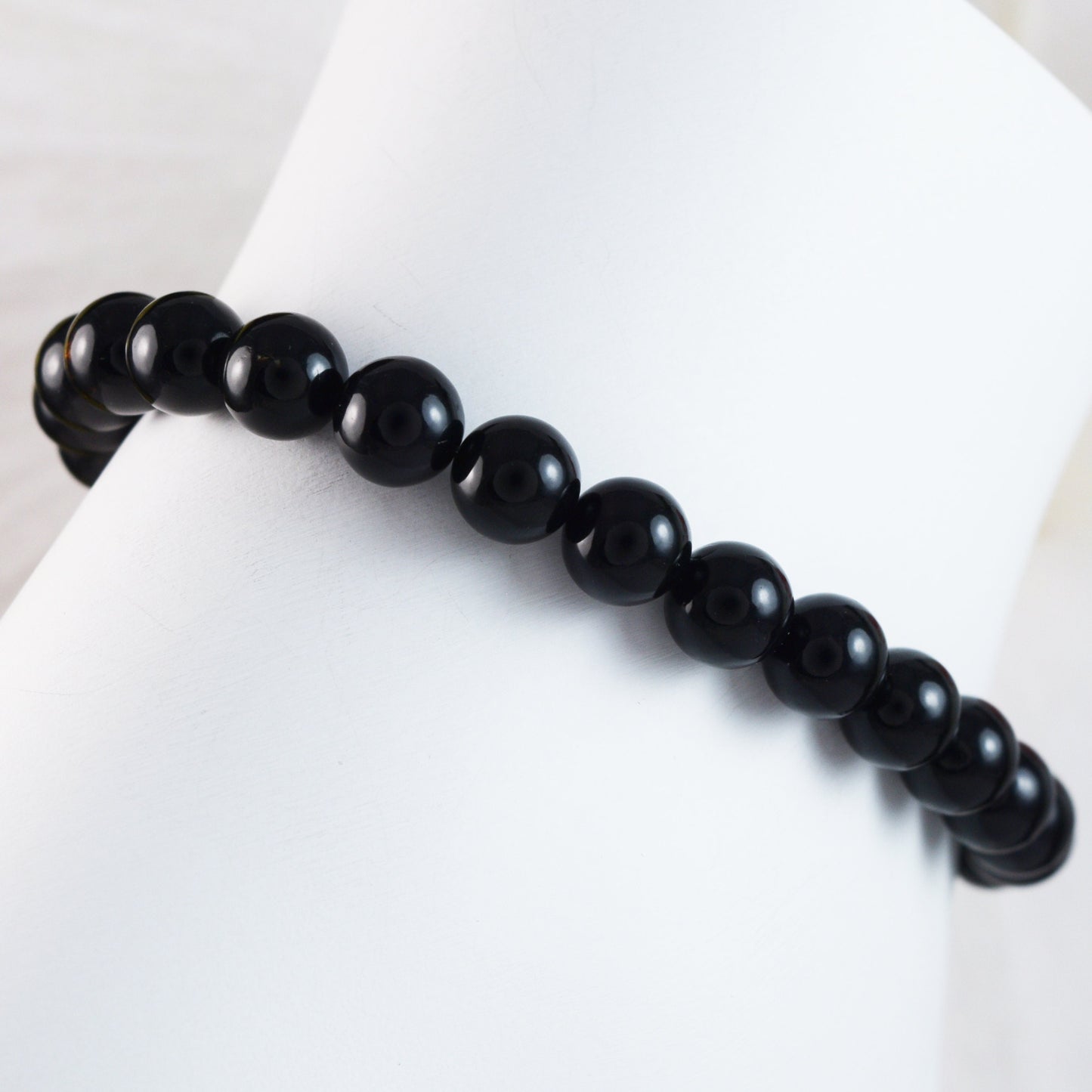 Unique Beautiful Hawaiian Genuine Black Coral Bracelet, Stainless Steel Black Coral Round Beads Bracelet, B3355 Birthday Mom Mother Gift