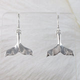 Unique Beautiful Hawaiian Large Whale Tail Earring, Sterling Silver Whale Tail Dangle Earring, E2006 Birthday Mom Mother Valentine Gift