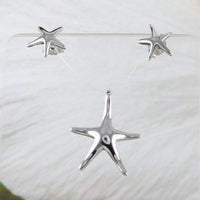 Pretty Hawaiian Starfish Necklace and Earring, Sterling Silver Star Fish Charm Pendant, N2011S Birthday Mother Wife Mom Girl Gift