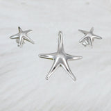 Pretty Hawaiian Starfish Necklace and Earring, Sterling Silver Star Fish Charm Pendant, N2011S Birthday Mother Wife Mom Girl Gift