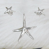 Pretty Hawaiian Starfish Necklace and Earring, Sterling Silver Star Fish Charm Pendant, N2022S Birthday Mother Wife Mom Girl Gift