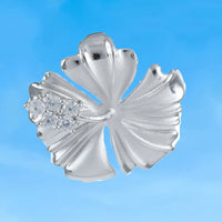 Magnifique collier hibiscus hawaïen, fleur officielle de l'État d'Hawaï, pendentif hibiscus CZ en argent sterling, cadeau d'anniversaire pour maman N6134