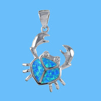 Collier unique et magnifique en forme de crabe en opale bleue hawaïenne, pendentif en argent sterling avec œil de crabe en opale bleue CZ, cadeau d'anniversaire pour mère, épouse, maman, N6163