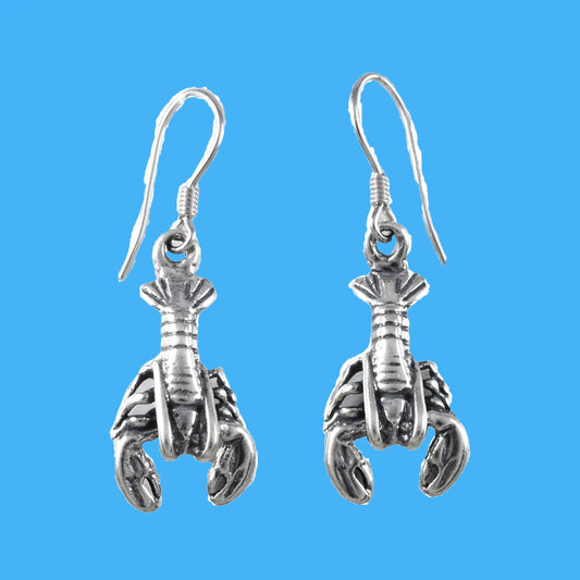 Unique Texan Large 3D Crawfish Earring, Sterling Silver Crawfish Dangle Earring, E9380 Birthday Mom Wife Mother Gift, Texan Jewelry