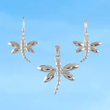 Magnifique collier et boucles d'oreilles libellule hawaïenne, pendentif libellule en argent sterling, cadeau d'anniversaire pour mère, épouse, maman et fille, N6115S