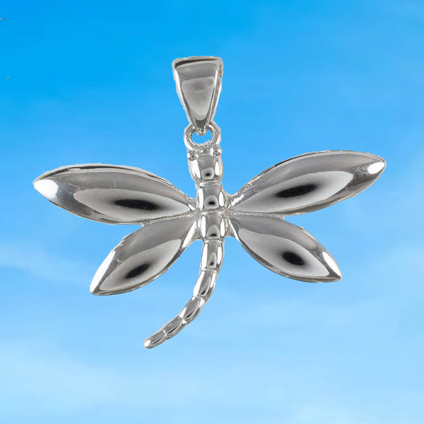 Stunning Large Hawaiian Dragonfly Necklace, Sterling Silver Dragonfly Pendant, N6116 Birthday Mother Wife Mom Gift, Statement PC