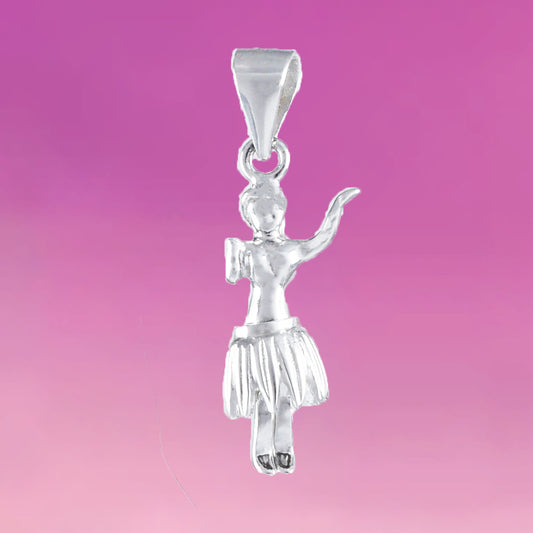 Collier unique de danseuse de hula hawaïenne 3D, pendentif à breloque fille hula 3D en argent sterling, jambes mobiles, cadeau d'anniversaire pour mère et fille N2015