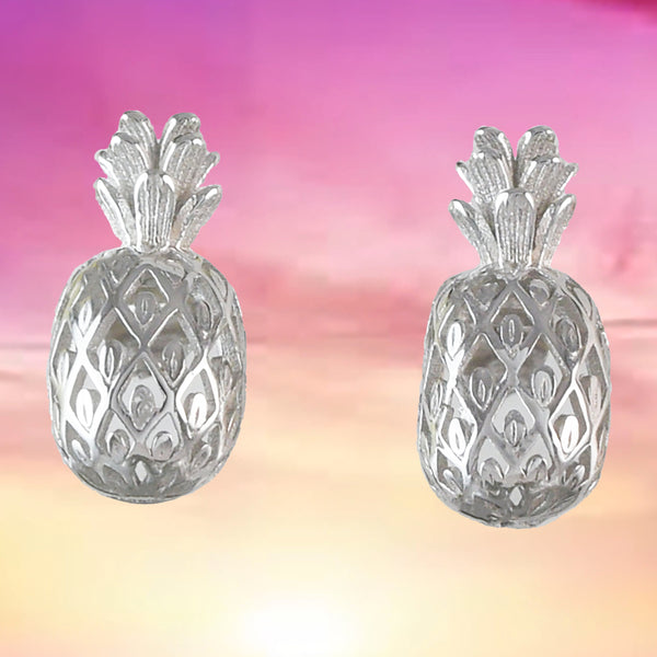 Belle boucle d'oreille ananas hawaïenne, boucle d'oreille à tige en argent sterling, E4119 cadeau d'anniversaire pour femme, maman, fille, mère, bijoux des îles