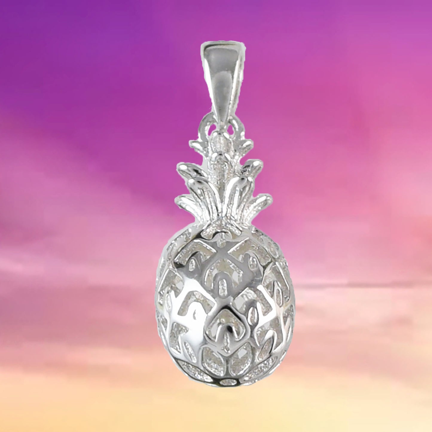 Joli collier hawaïen 3D ananas, pendentif ananas 3D en argent sterling, cadeau d'anniversaire N2003 pour mère, épouse, maman, fille, bijoux des îles