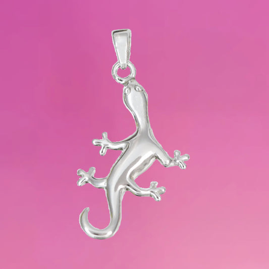 Collier unique en forme de grand gecko hawaïen, pendentif en argent sterling avec breloque en forme de lézard gecko, cadeau d'anniversaire N2020 pour mère, épouse, maman, bijoux des îles