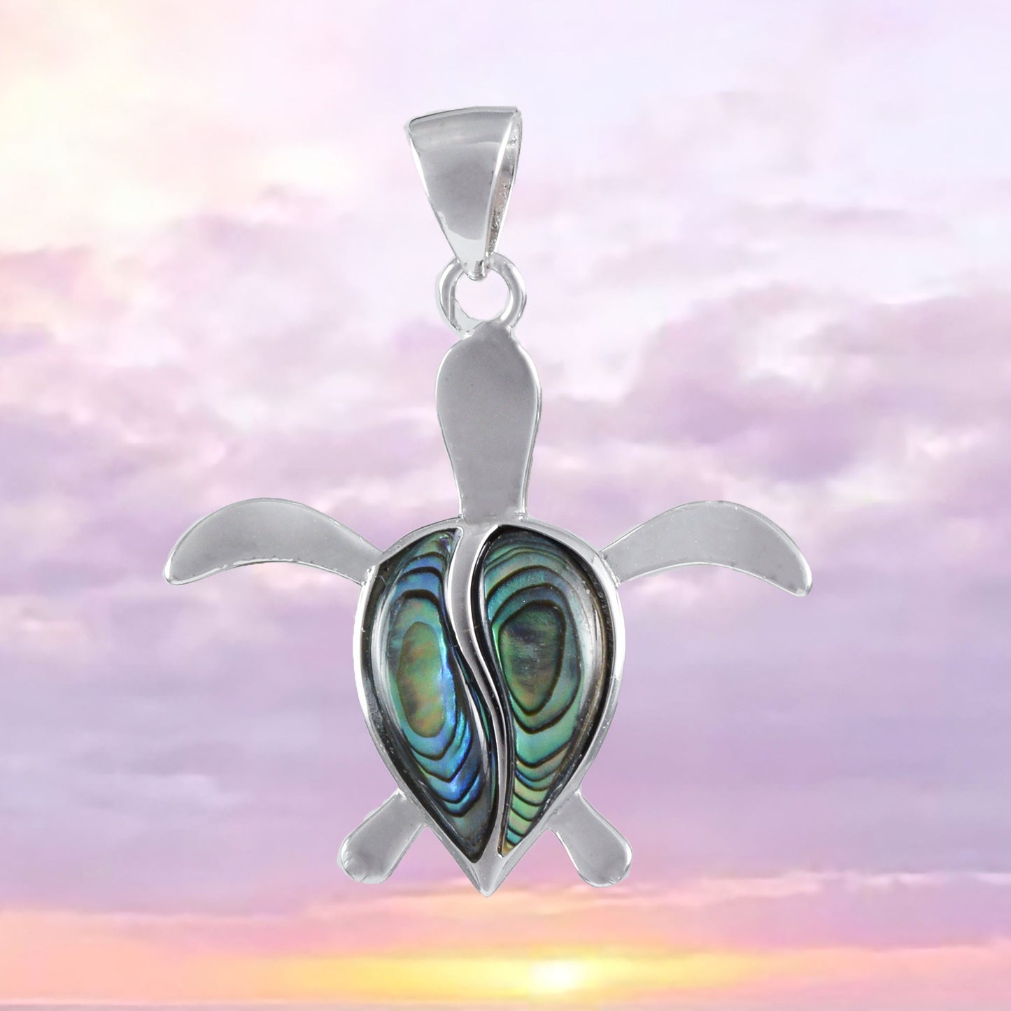 Collier unique hawaïen en véritable coquille de paua, pendentif tortue en argent sterling avec nacre d'ormeau, cadeau d'anniversaire pour maman N8530