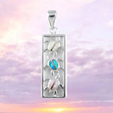 Beautiful Hawaiian Tri-color Opal 3 Sea Turtle Necklace, Sterling Silver Blue White Pink Opal 3 Turtle Barrel Charm Pendant, N8370 Mom Gift