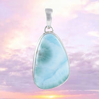 Unique Gorgeous Hawaiian Large Genuine Larimar Necklace, Sterling Silver Natural Larimar Pendant, N8394 Birthday Mom Gift, Statement PC