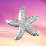 Gorgeous Hawaiian Large Starfish Necklace, Sterling Silver Star Fish CZ Pendant, N6168 Birthday Mother Wife Mom Gift, Statement PC