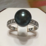 Beautiful Hawaiian Black Shell Pearl Ring, Sterling Silver Shell Pearl Ring, R2410 Birthday Mom Valentine Gift, Statement PC