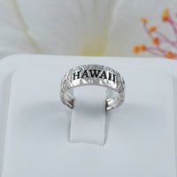 Beautiful Hawaiian Heirloom HAWAII Pinky or Toe Ring, Sterling Silver Hawaii Plumeria Maile Leaf Toe Adjustable Ring, R2611 Birthday Gift