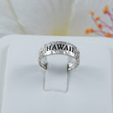 Beautiful Hawaiian Heirloom HAWAII Pinky or Toe Ring, Sterling Silver Hawaii Plumeria Maile Leaf Toe Adjustable Ring, R2611 Birthday Gift